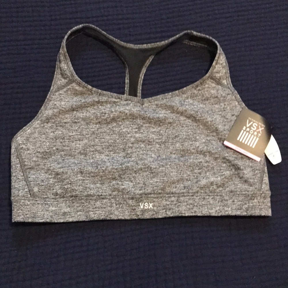 NWT Victoria’s Secret VSX Sport racerback gray sports bar Size XL